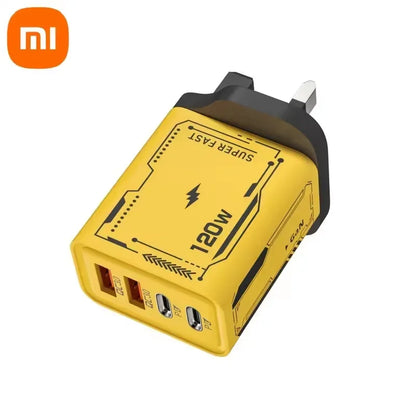 XIAOMI 4 Port USB C PD Ultra 120W Fast Charger USB 3.0 Type C EU Plug Mobile Phone Charger Quick Charging For iPhone Huawei 2025