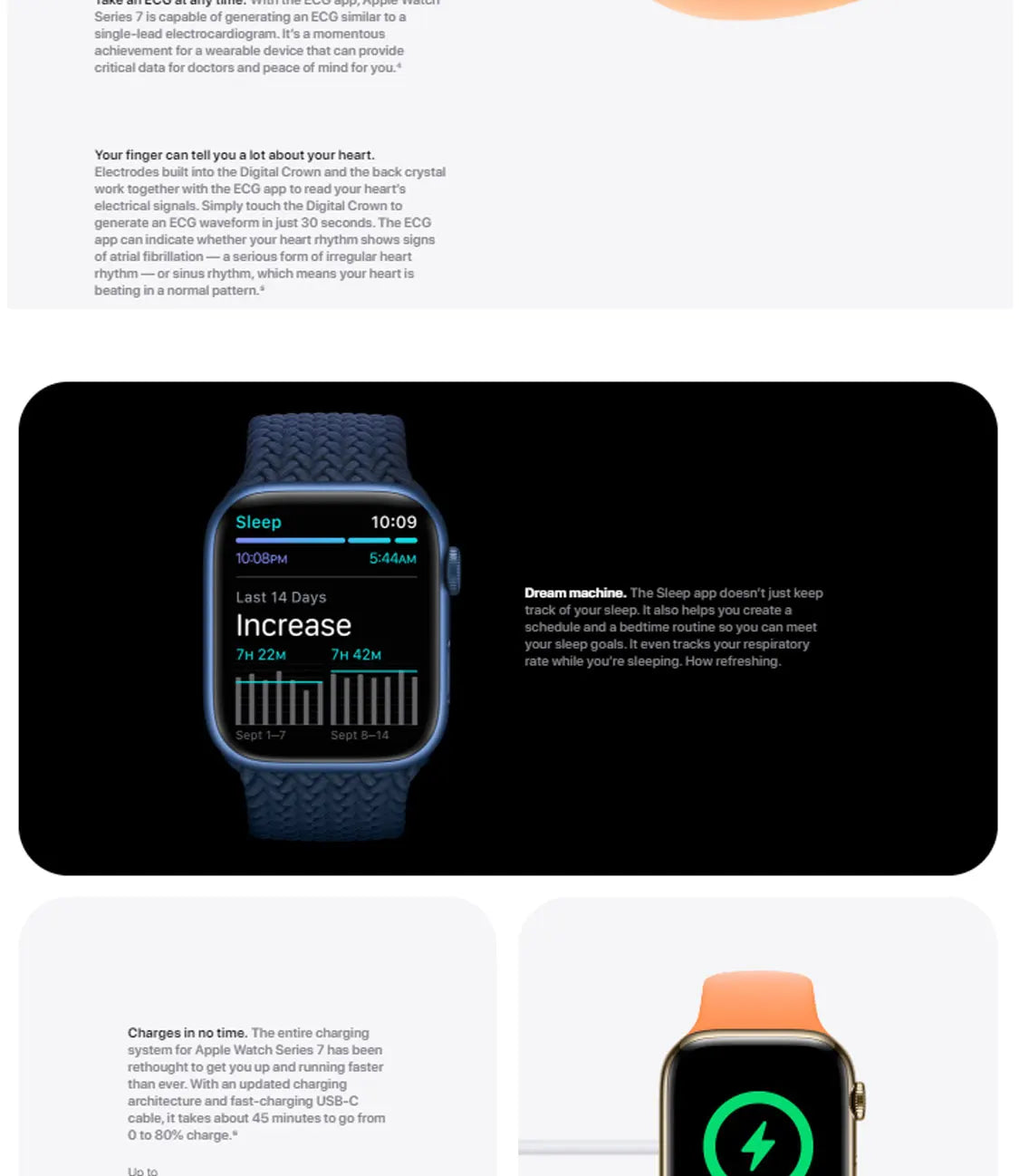 100% Original Apple Watch Series 7 41mm / 45mm Apple Watch S7 Aluminum Case with Sport Band iOS SmartWatch