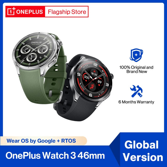 Original OnePlus Watch 3 Global Version Smart Watch 1.5 inches AMOLED 32GB Memory Snapdragon W5 Wear OS by Google NFC IP68 5ATM