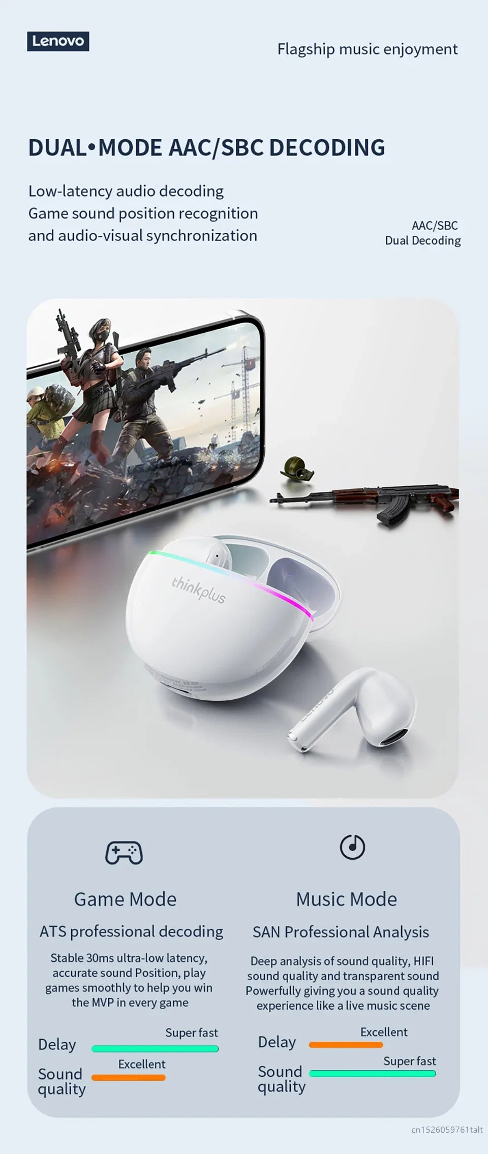 New Lenovo XT97 Mini Earphones Wireless Bluetooth 5.3 Headphones 13mm Dynamic Coil HiFi Stereo Earbuds HD Mic Game Music Headset - Universal Market