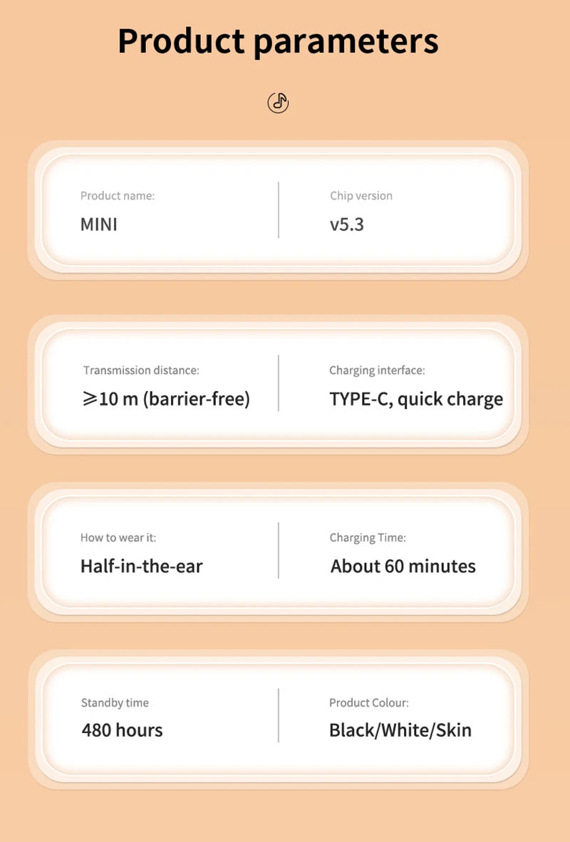 Xiaomi Mini Wireless Bluetooth 5.3 Headset Small Earbuds Sleep Work Music Sports Invisible HD HIFI Bass Sound Quality Earphones - Universal Market