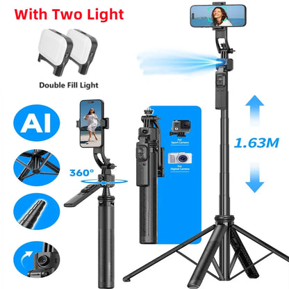 FGCLSY 360 ° rotation Selfie Stick Gimbal Stabilizer With Bluetooth Remote Intelligent AI Follow-Up Anti Shake For Smartphone