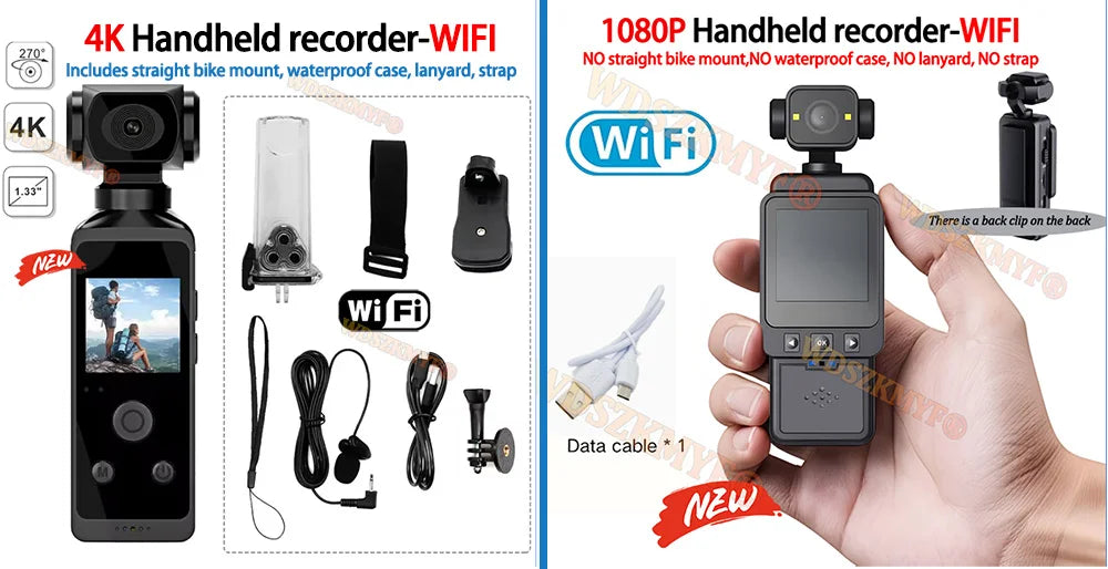 Real-5K 4K UHD WiFi 1080P Camera 270 Rotatable Mini Camcorders Outdoor Sports With Waterproof Case Video Recorder Camcorder Cam - Universal Market