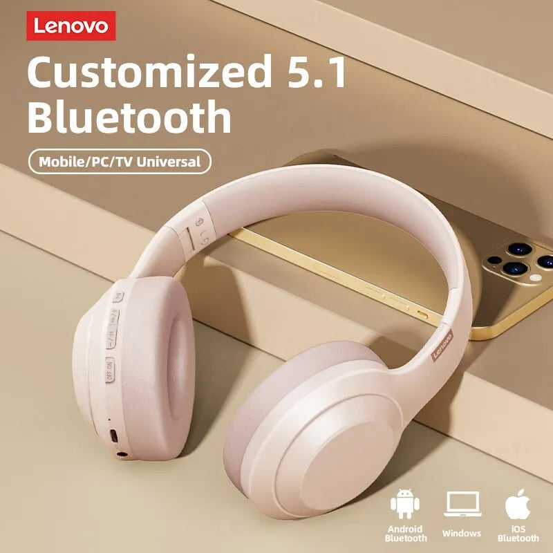 Lenovo TH10 Wireless Bluetooth Headset HIFI Stereo Earphones Foldable Over Ear Earbuds Sports Game Headphones with Microphone - Universal Market