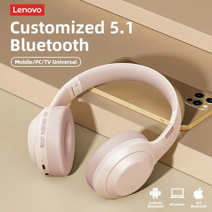 Lenovo TH10 Wireless Bluetooth Headset HIFI Stereo Earphones Foldable Over Ear Earbuds Sports Game Headphones with Microphone - Universal Market