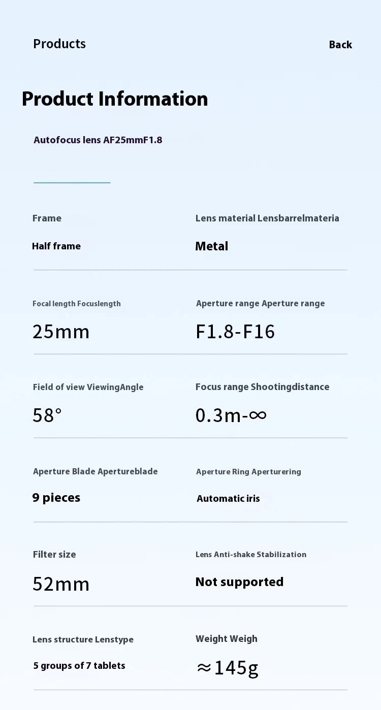 SGimage 25mm F1.8 AF Lens APS-C Large Aperture Prime Camera Portrait Lenses with STM silent motor for Sony E Fuji X Mount - Universal Market