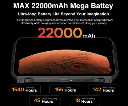 Global Version DOOGEE V Max Plus Rugged Phone 6.58" 120Hz 36GB(16+20) 512GB 200MP Ai Camera 22000mAh Lighting effect Android 14