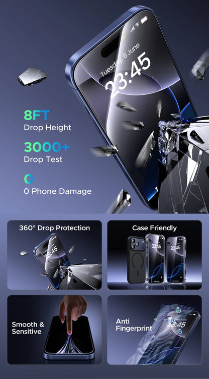 UGREEN Screen Protector For iPhone 17 Pro Full Cover Tempered Glass For iPhone 17Pro Max Air 16 Pro Camera Lens Protectors