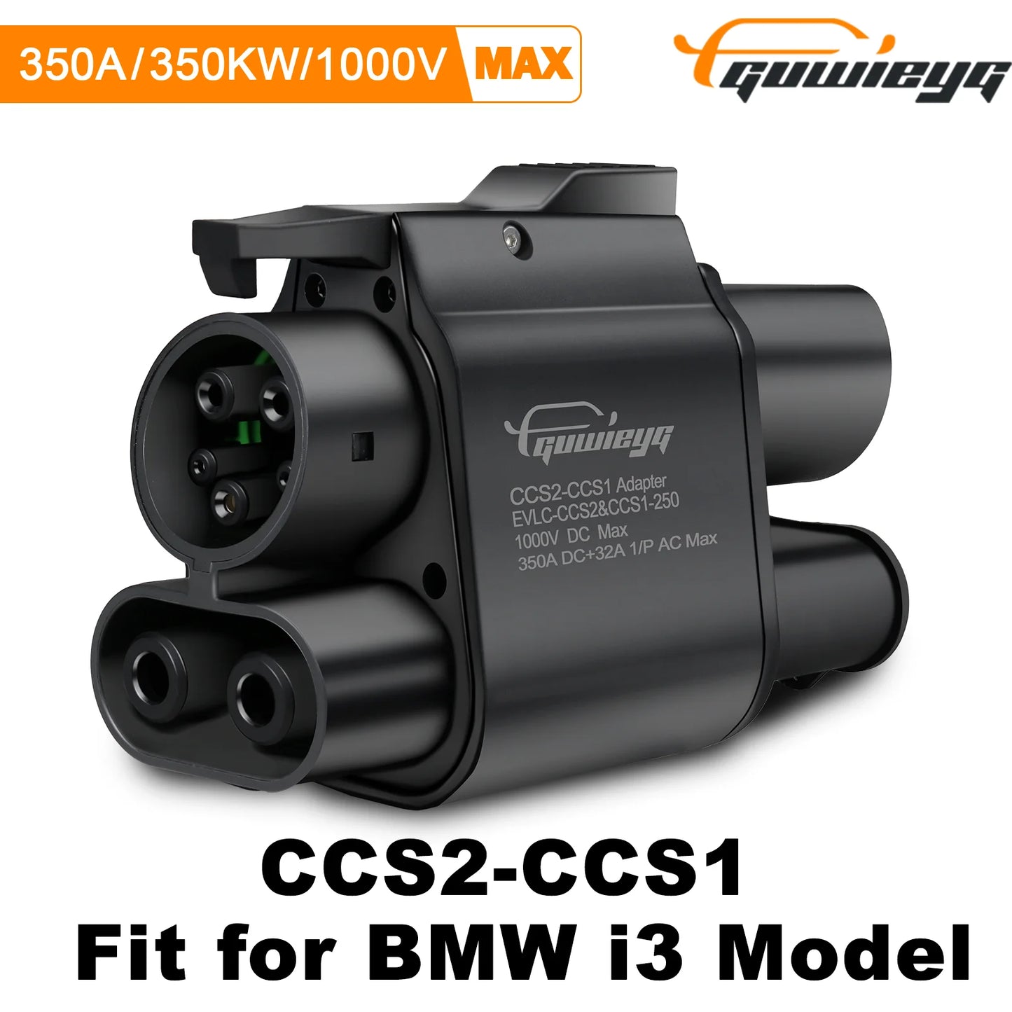 GUWIEYG CCS2 to CCS1 Adapter 350A 350kW From CCS2 to CCS1 DC+AC Electric Vehicle Charger DC 1000V Fast Ev Charging Adapter