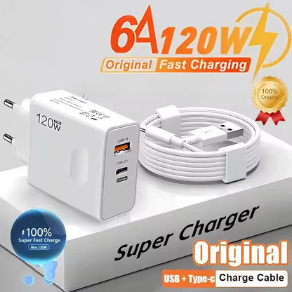 Xiaomi 120w EU US UK Mobile Phone Charger Super Fast Charging Head Flash Charging Suitable For Apple Xiaomi Huawei Samsung 2025