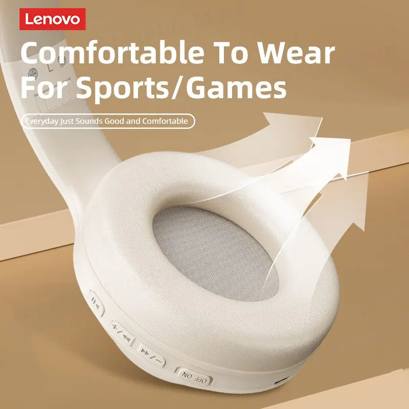 Lenovo TH10 Wireless Bluetooth Headset HIFI Stereo Earphones Foldable Over Ear Earbuds Sports Game Headphones with Microphone - Universal Market