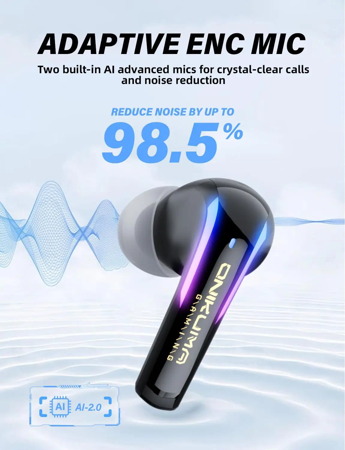 ONIKUMA T27 Earbuds Wireless Gaming with ENC Mic for PS5/4,Bluetooth Headphones for Phone, Pad, Laptop, Steam Deck, Switch - Universal Market