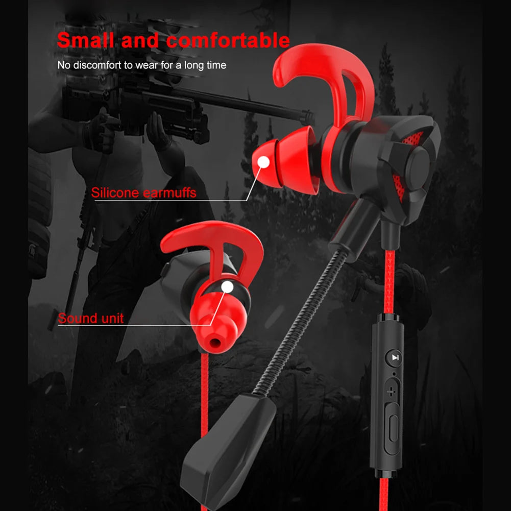 OLAF 3.5mm Wired Headphones Gaming Headset Bass Stereo Gamer Earphones Noise Cancelling Earbuds With Dual Mic In-ear Handfree - Universal Market