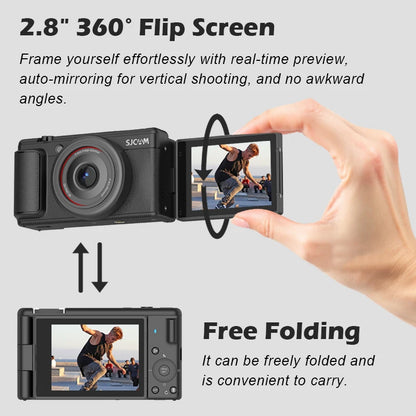 ZV200 5K Vlogging Camera 80MP 360 Flip Screen F18 Auto Focus 5K 30fps Portable for Travel Creators