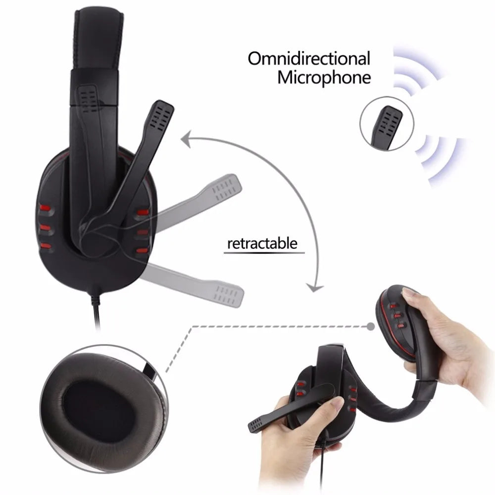 Gaming Headset 3.5mm Wired Over-Head Gamer Headphone With Microphone Volume Control Gamer Earphone Headset For Xbox PS4 PC - Universal Market