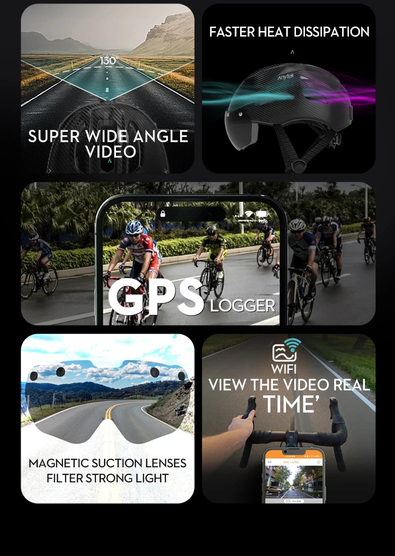 Anytek 2MP 1080P GPS Water-proof Helmet Sports DV Action Camcorder For Cycling Riding Camera Motorbike Video Digital Camera