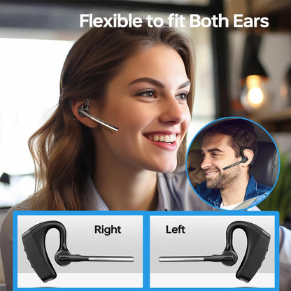 Bluetooth Headset, Wireless Earpiece with Charging Case, Bluetooth Headphones with Dual-Mic Noise Cancelling for Trucker Office - Universal Market
