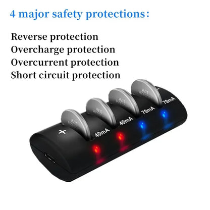 Travel Portable Charger for 1220 1240 1620 1632 2032 2025 2016 2430 2440 2450 2477 Lithium Coin Battery 8 Slot Smart Charger