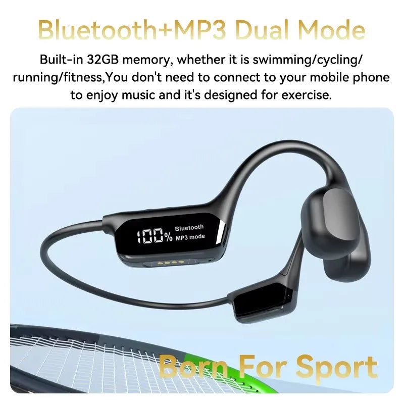 Xiaomi Bone Conduction Earphone IPX8 Wireless Open Headset Bluetooth 5.3 Swimming Bluetooth Headphones 32GB MP3 Sports Earbuds - Universal Market
