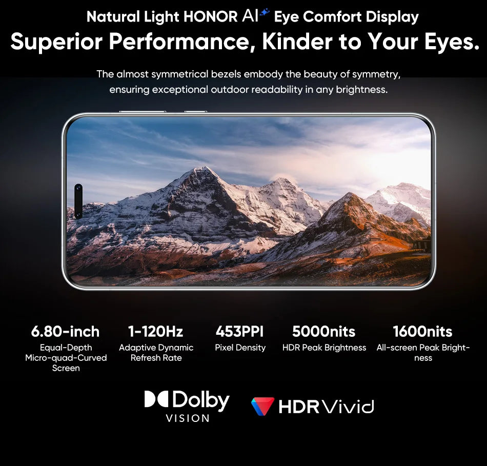 Original New Arrival HONOR Magic7 Pro Global Version 5G Smartphone Snapdragon 8 Elite 6.8''120Hz Display 100W Fast Charger IP69