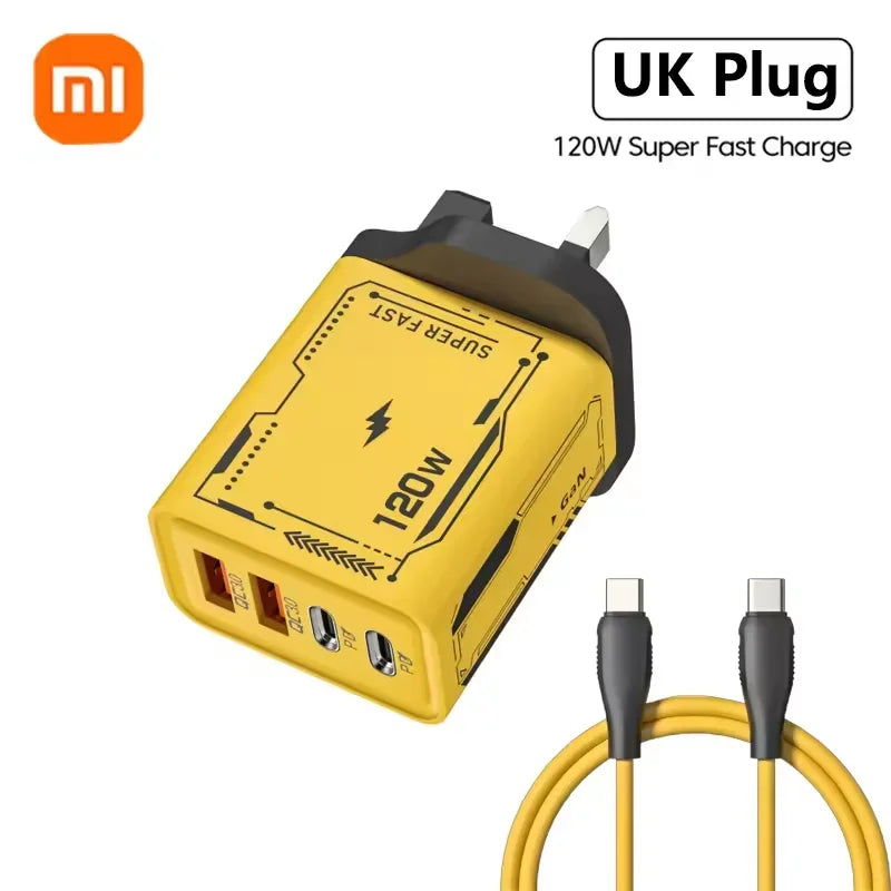 XIAOMI 4 Port USB C PD Ultra 120W Fast Charger USB 3.0 Type C EU Plug Mobile Phone Charger Quick Charging For iPhone Huawei 2025