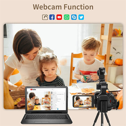 2025 Pro 4K 60FPS Digital Video Camera Photography Youtube Vlog Camcorder For Tiktok Live Stream Webcam 18X Zoom Rotate Touch - Universal Market