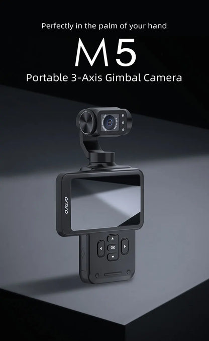 Ordro M5 Vlog Action Pocket Camera 5K 3-Axis Anti-shake Digital Video Camcorder 3.5" Screen Face Tracking IR Night Vison - Universal Market
