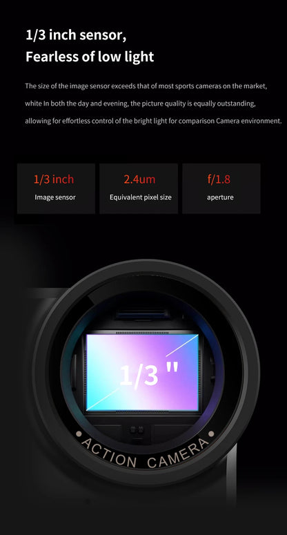 VIRAN V10 5K Action Camera Electronic Image Stabilization 2" Touch LCD 4K Waterproof Action Camera Dashcam Motion Detection
