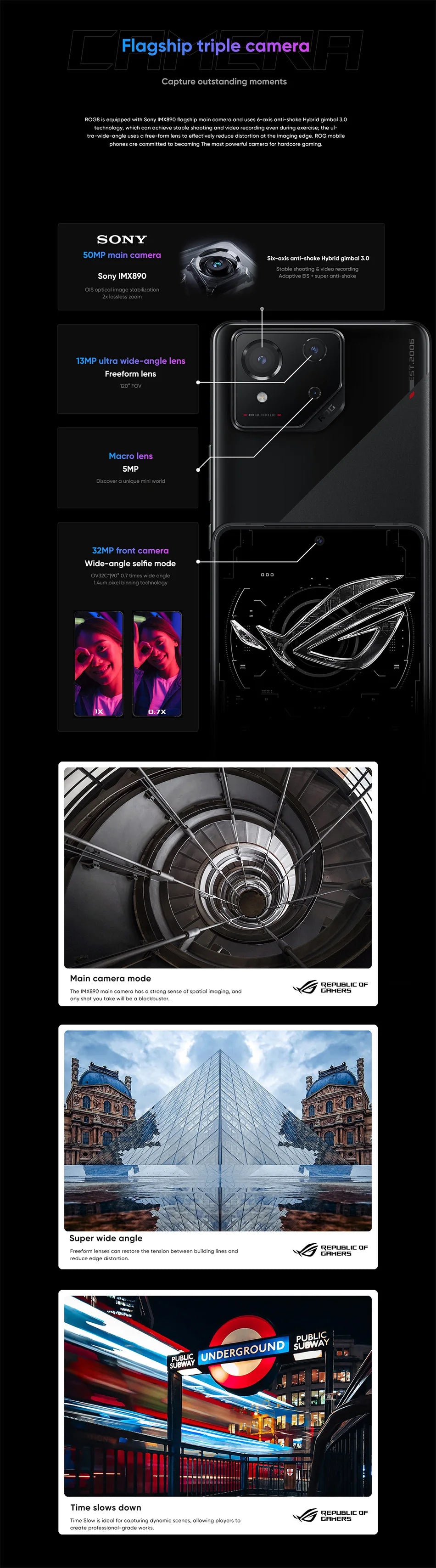 ASUS ROG 8 & 8 pro android 5G Gaming Phone Global Rom Snapdragon 8 Gen 3 6.78'' 165Hz AMOLED Screen 5500mAh 65W Fast Charge