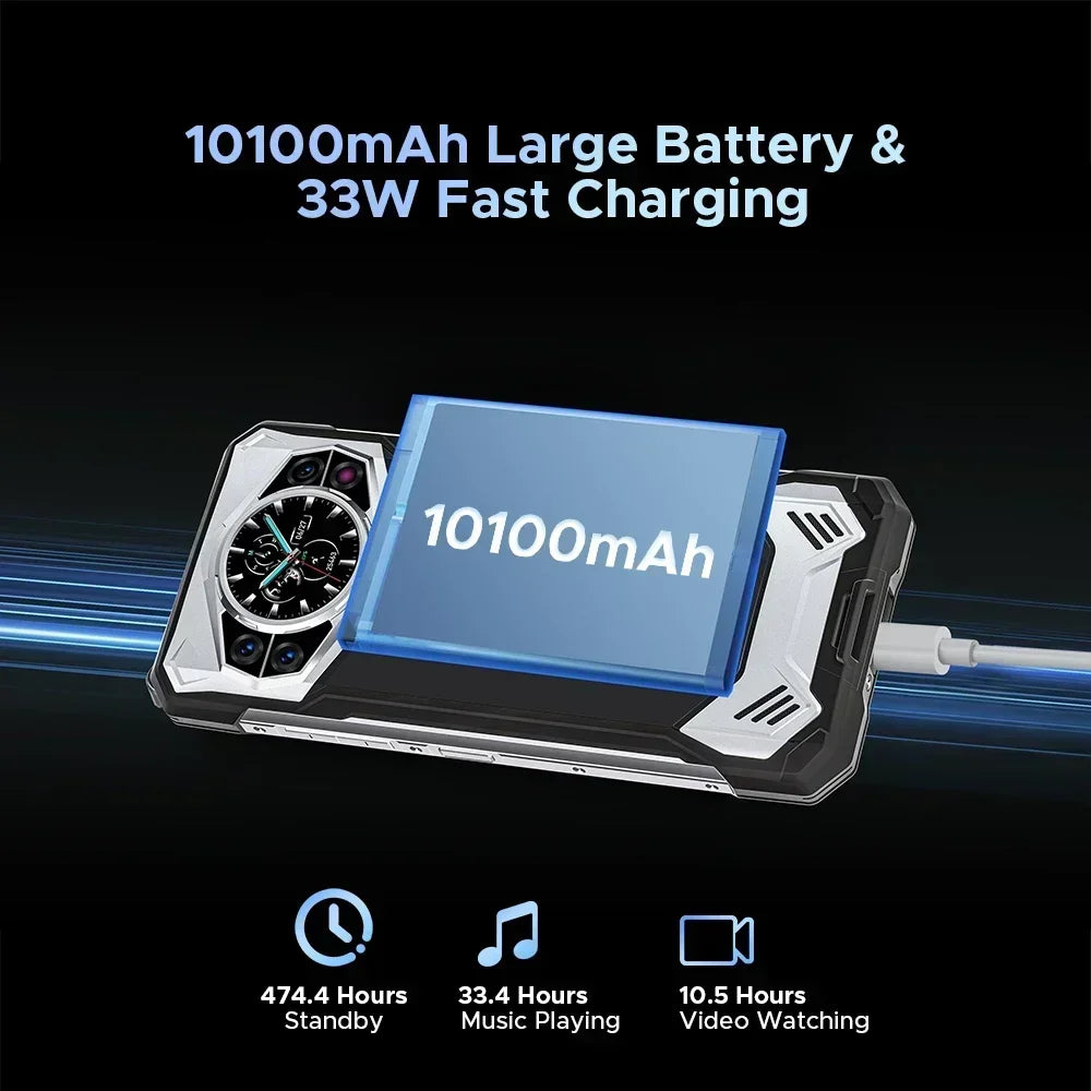 Global Version DOOGEE S200 5G Rugged Phone 12GB +256GB 6.72" Display 100MP AI Main Camera 10100mAh Mobilephone Android 14 NFC