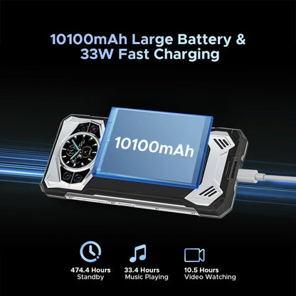 Global Version DOOGEE S200 5G Rugged Phone 12GB +256GB 6.72" Display 100MP AI Main Camera 10100mAh Mobilephone Android 14 NFC