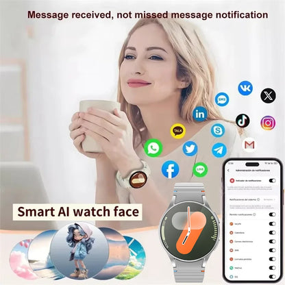 2025 New Bluetooth Call Smart Watch 7 Classic Men AMOLED HD Screen AI Voice Assistant Bluetooth Call NFC GPS Smartwatch Women