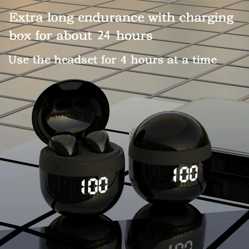 Mini SK18 Invisible Headphones Wireless Bluetooth 5.3 Headphones Bass Sleeping Headphones with Microphone Noise Cancellation HD - Universal Market