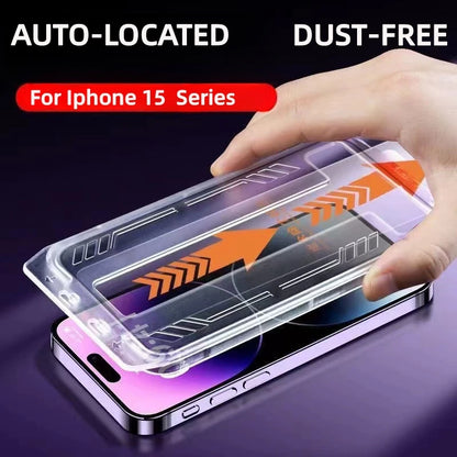 FOR iPhone 16 15 PLUS 14 Pro Max 13 12 Tempered Glass Screen Protector 11 XR XS X Dust Free Phone With Install Kit Explosion