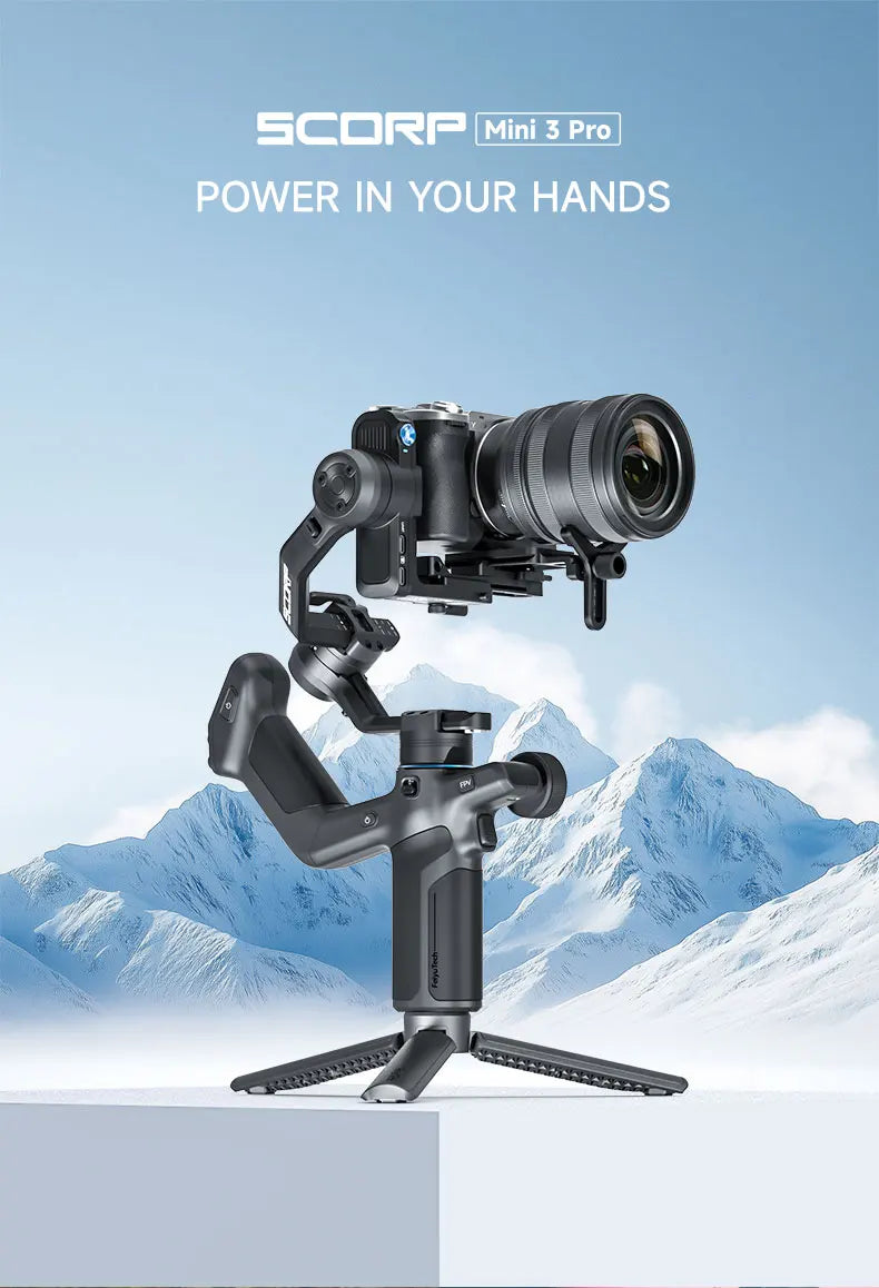 FeiyuTech SCORP Mini 3 Pro Gimbal with Detachable Remote Handle & AI 4.0 Tracking for Mirrorless, Action Camera & Smartphones - Universal Market