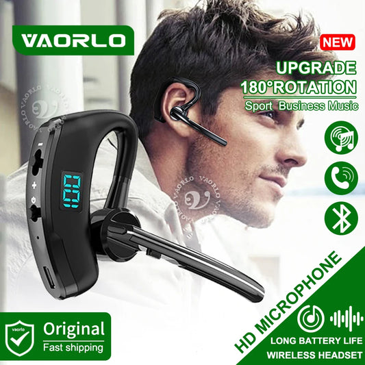 New V8S Business Bluetooth Headset with LED Digital Display HD Mic Car Driving hands-free Call Sports Music Long Standby Earphon - Universal Market