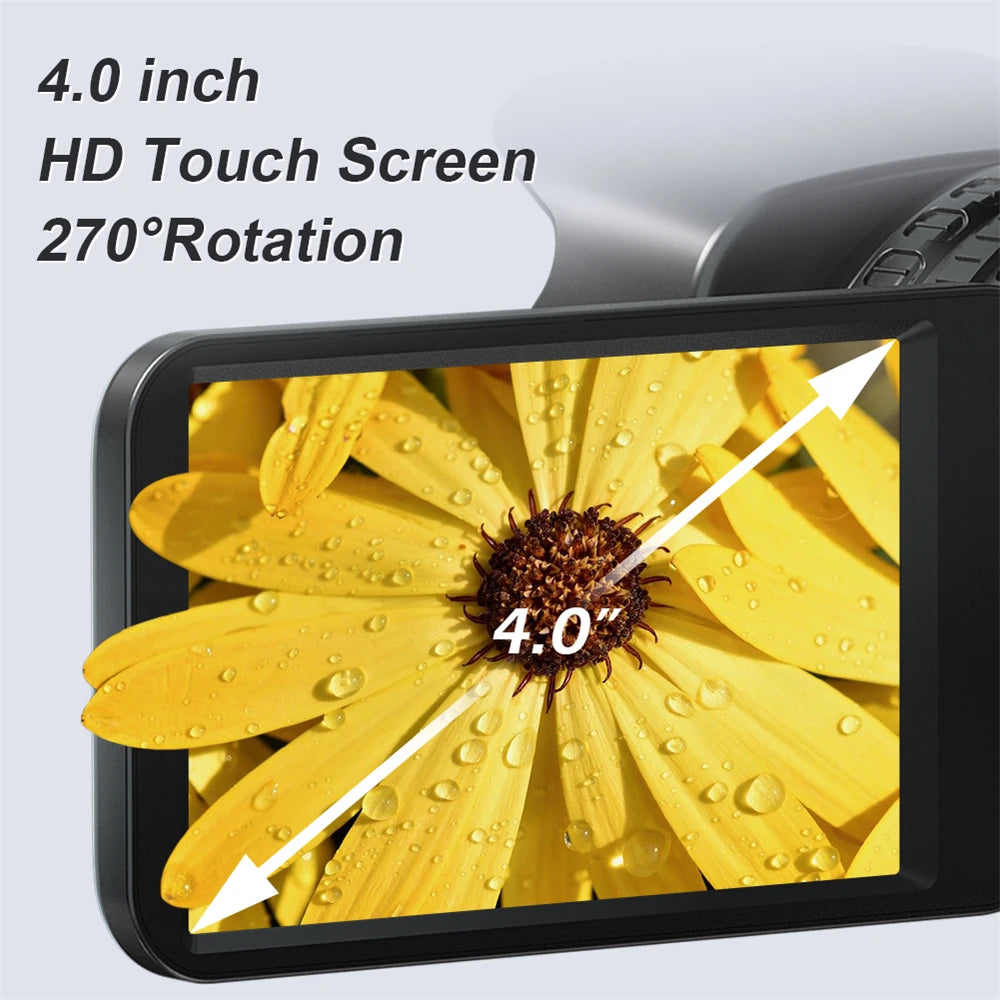 Full 6K Camcorder 64MP Youtuber Professional Digital Video Camera Streaming Auto Focus Photography Vlog Recorder 4" Touch Screen - Universal Market