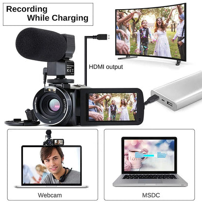 Full HD Video Camera Vlogging Camcorder For Youtube Live Stream WIFI Webcam Night Vision 4K 16X Zoom Photography Digital Cameras