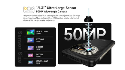 Ulefone Armor 25T 4G Rugged Phone Android 14 33W 50MP+64MP Night Camera NFC Waterproof Smartphone 6.78" 120Hz  256GB ROM  Global