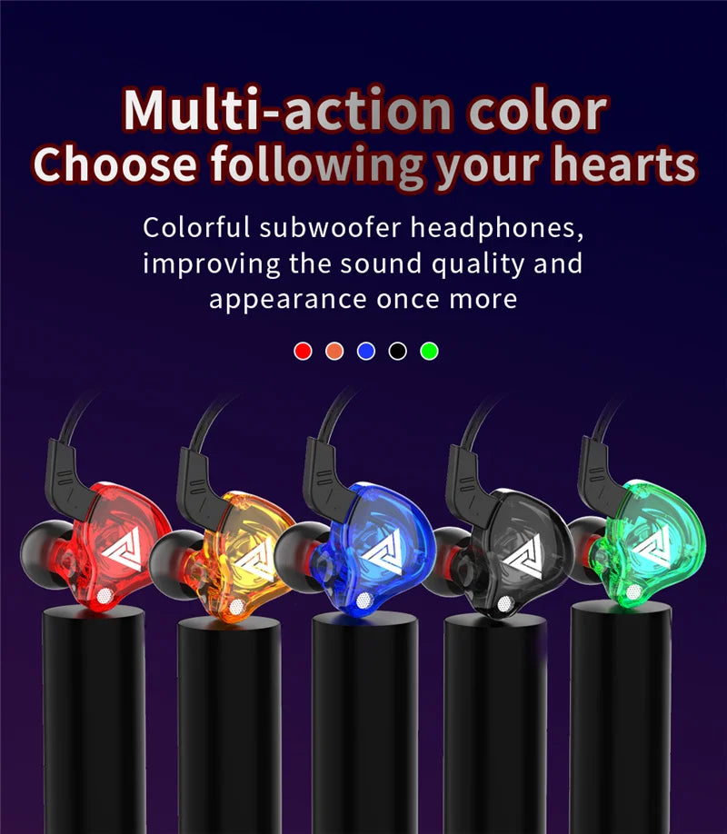 Original QKZ AK6 Copper Driver HiFi Wired Earphone 3.5MM Race Sport Headphone Bass Stereo Headset Music Earbuds In Ear With Mic - Universal Market