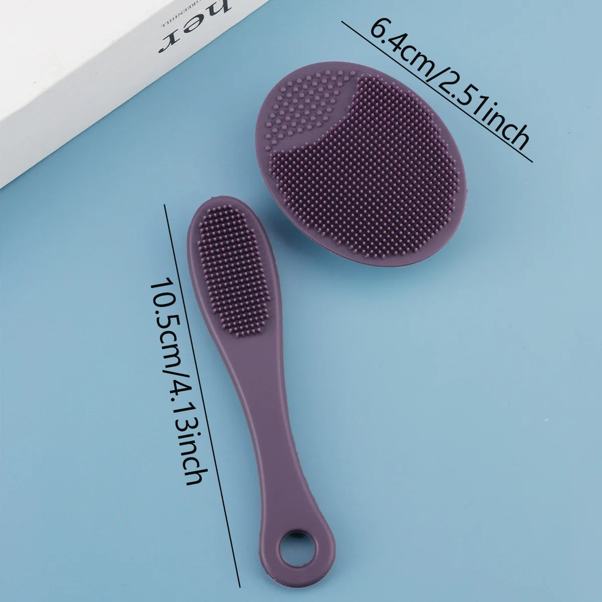 2pcs Set Facial Cleansing Brush Black Head Removal Brush Makeup Facial Skin Remover Suit
