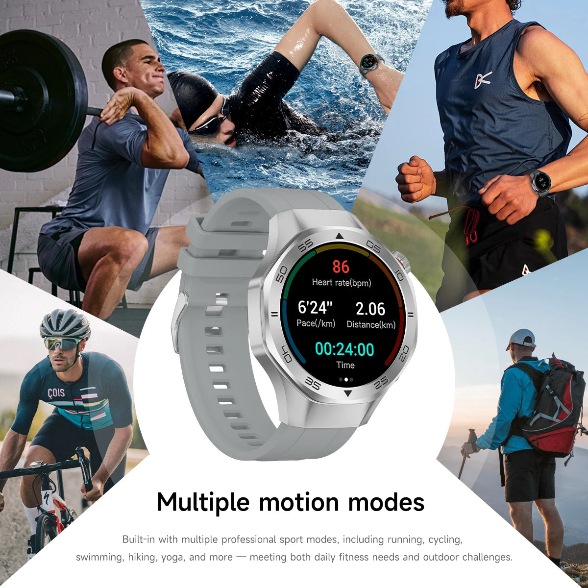 2025New Upgraded Outdoor Sport GPS Smart Watch Men 1.53" HD AMOLED Screen GPS track Heart Rate Bluetooth Call Compass SmartWatch