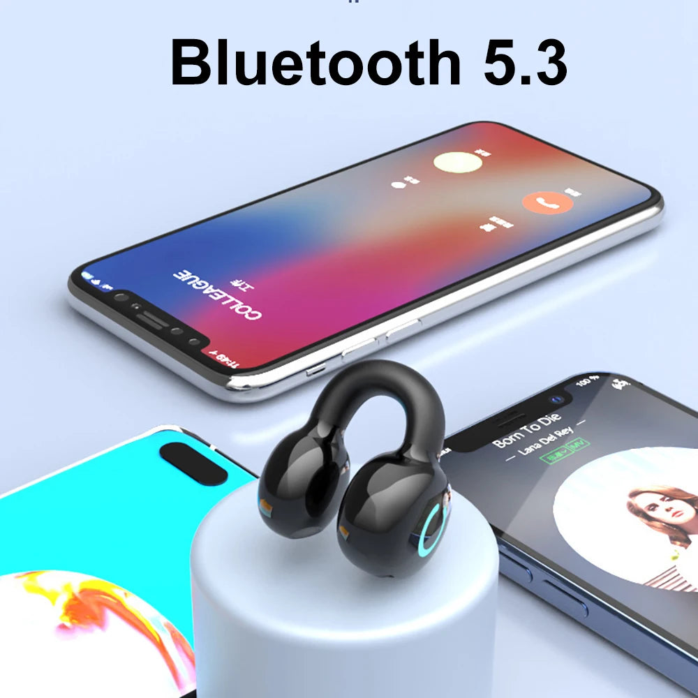 Bluetooth 5.3 Earphone Ear Clip Headphones TWS Wireless Headset HiFi Stereo Noise Reduction Earbud for Xiaomi iPhone Samsung - Universal Market