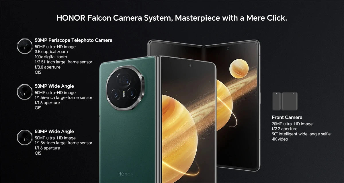Honor Magic V3 Global Version 5G Foldable 7.92'' LTPO AMOLED 120Hz Display 50MP Cameras Snapdragon 8 Gen 3 5150mAh 66W NFC