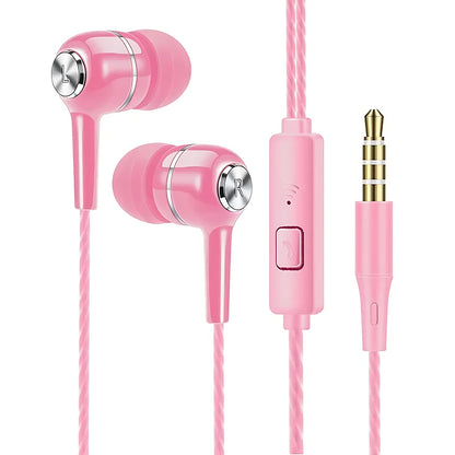 3.5mm Wired Earphone In Ear Headset HIFI Heavy Bass Earbuds Monitor Sports Headset Stereo Music Gaming Headphone With Microphone - Universal Market