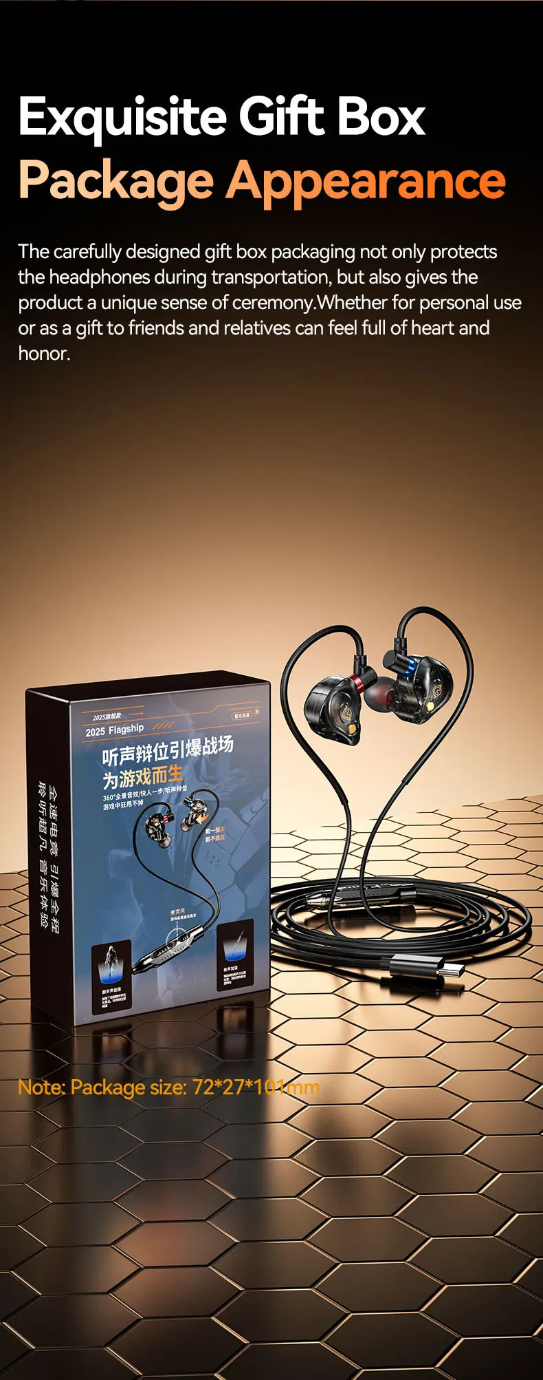 NEW 8D Surround Sound Gaming Earphones Type C&3.5mm Wired In Ear Earbuds Headphones Sports Gamer Headset for Samsung With HD Mic - Universal Market