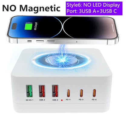 1080W GaN USB C Charger 8-Port Desktop Charger Type C 330W PD3.0 PPS QC3.0 Fast Charging for MacBook Tablet Samsung iPhone 15 16