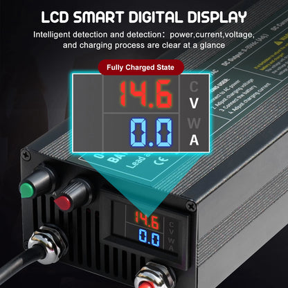 Lifepo4 Charger 12V 60A 100A Lithium Battery Charger 110V-240V Input 0-15V Adjustable Quick Fast Adapter for Lifepo4 Battery