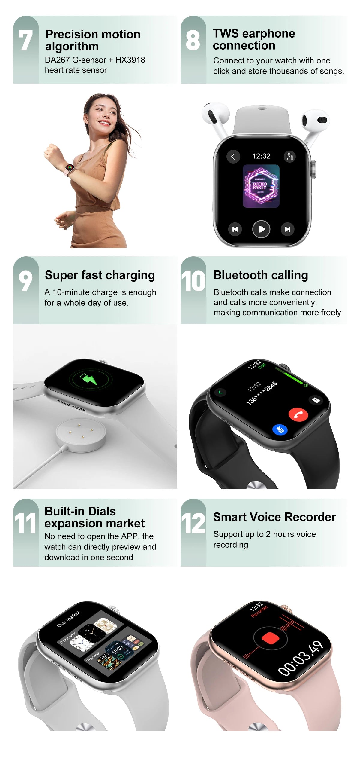 2025 New Series 10 For Apple Watch 10 SmartWatch 16G Memory Music Video NFC Bluetooth Call Waterproof Smartwatch For Android IOS