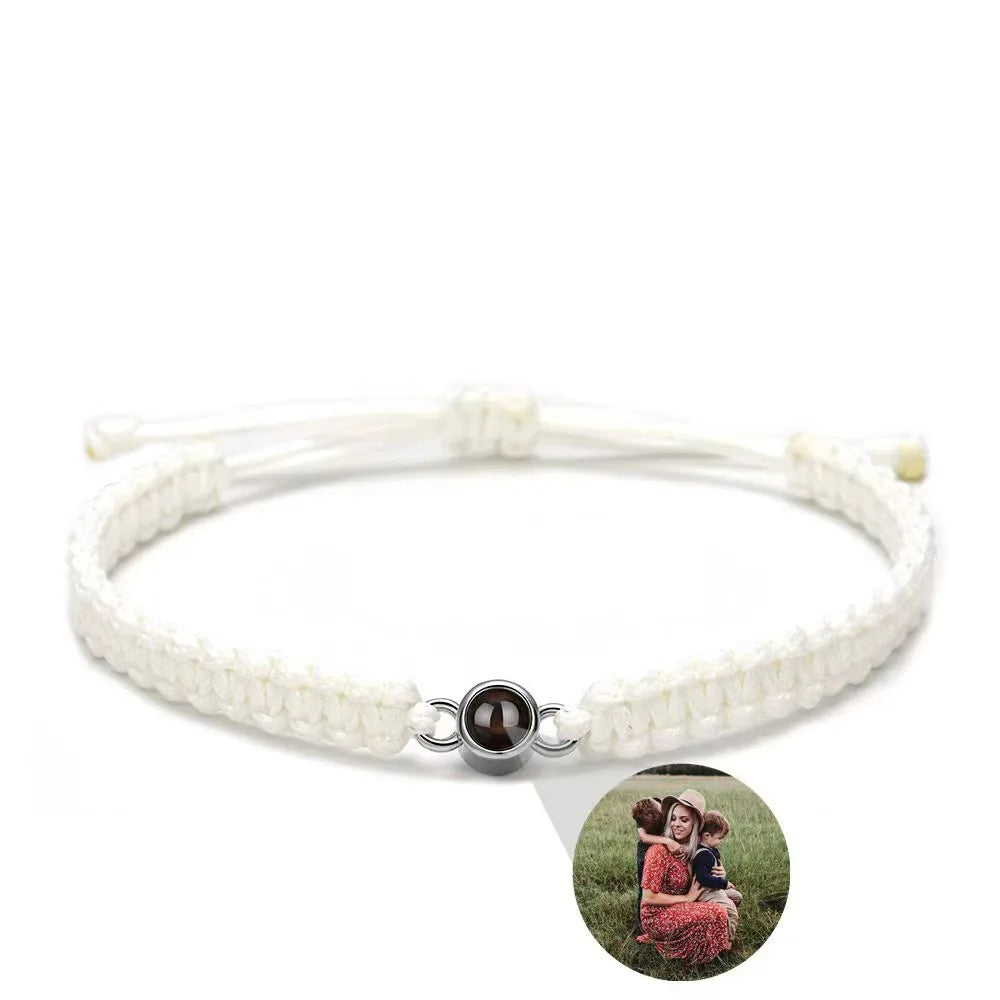NEW Custom Photo Bracelet with Photo Projection Hand Woven Personalized Photo Projection Bracelet Memory Bracelet Photo - Universal Market